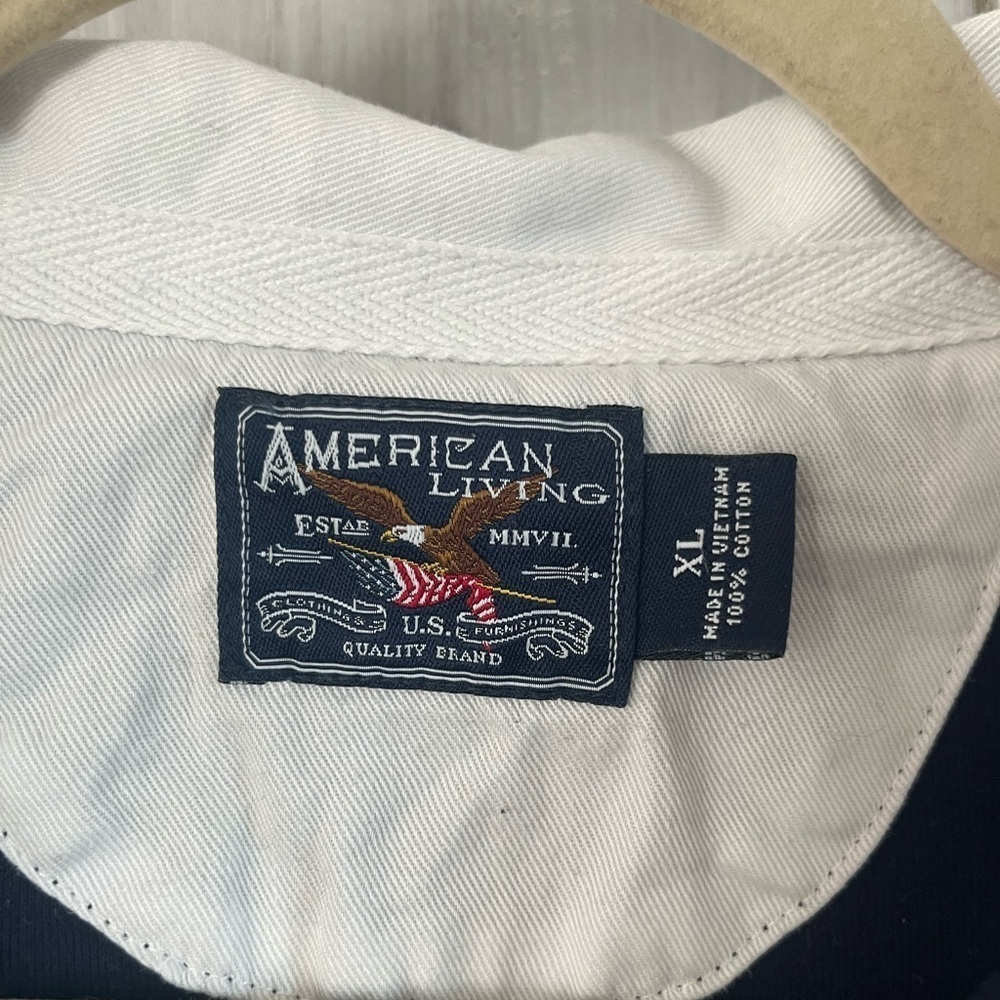 WOMENS XL navy long sleeve Polo shirt embroidered crest old money preppy… - Picture 3 of 13